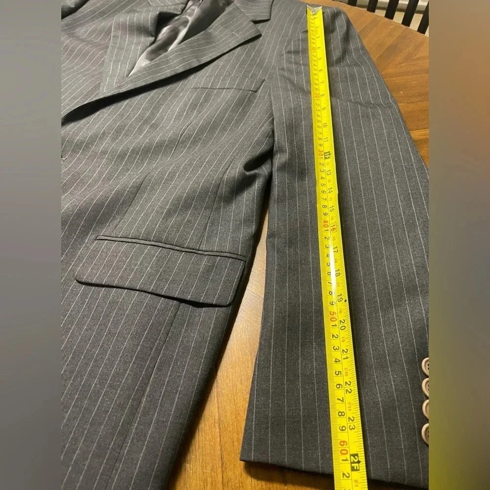 Brooks Brothers 346 Stretch Wool Blazer Pinstripe 2 Button Office Work Size 42L